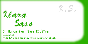 klara sass business card